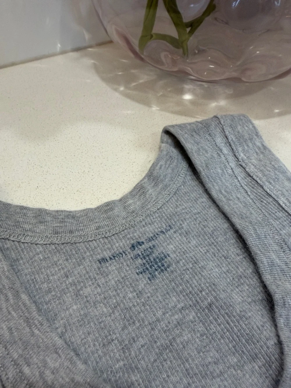 Brandy Melville Gray Ribbed Crop Tank - Picture 2 of 6